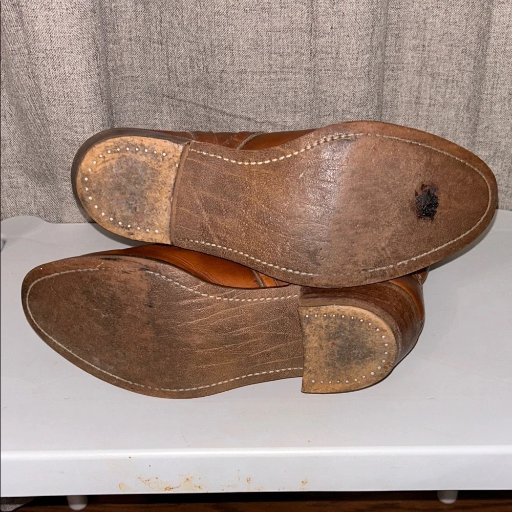 Vintage American Boot Makers‎ Brown Leather Harness Two Toned Mens Boots Sz 10.5
